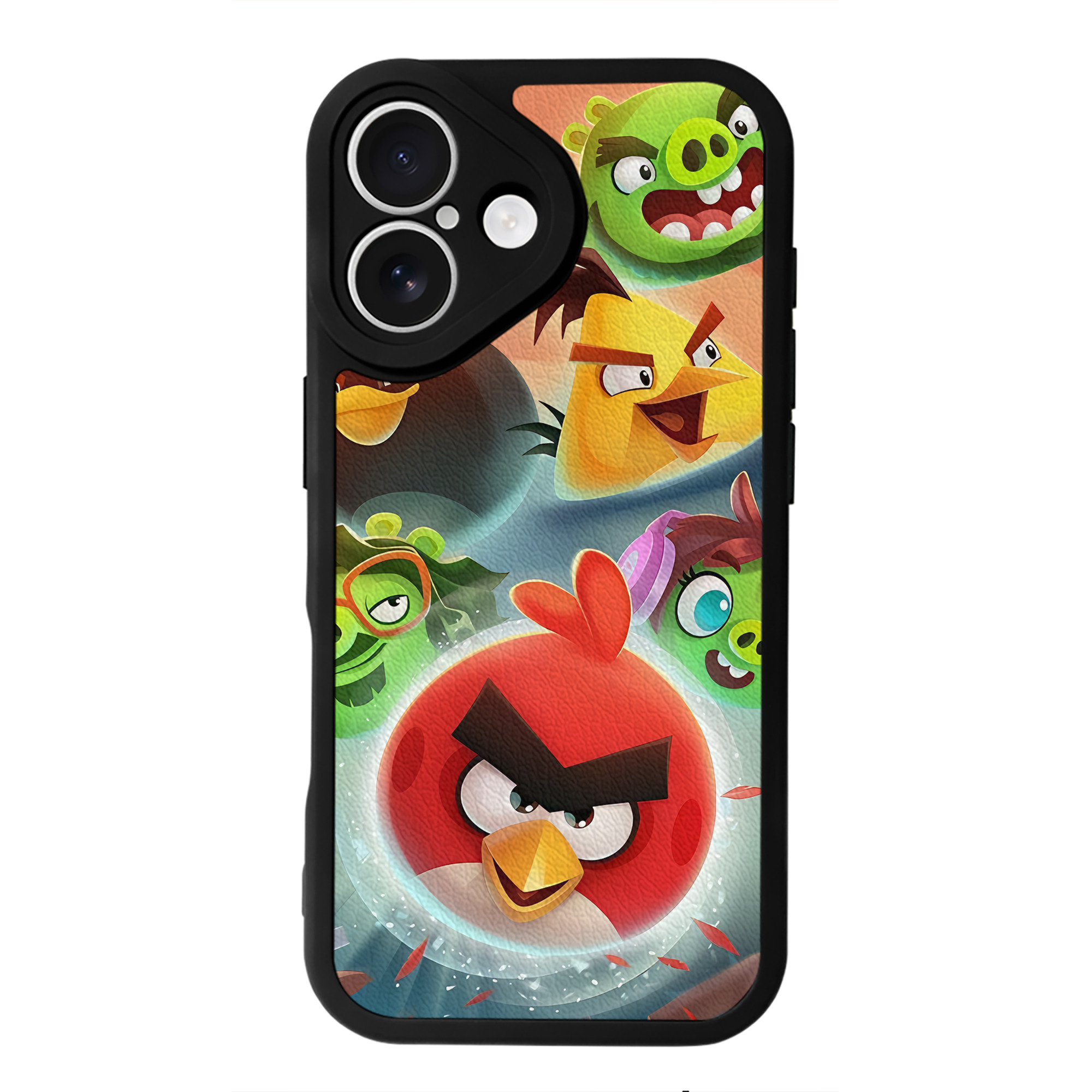 （画像用） Angry Birds アングリーバード 【iPhone 16シリーズ対応】シリコンスマホケース（レザー調） 材質：シリコン